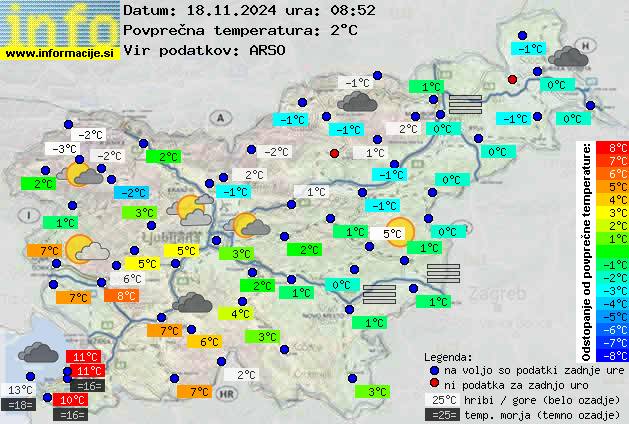 Trenutno vreme po Sloveniji