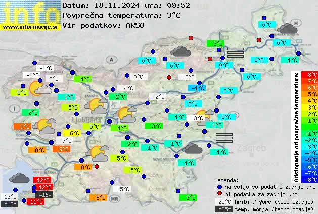 Trenutno vreme po Sloveniji