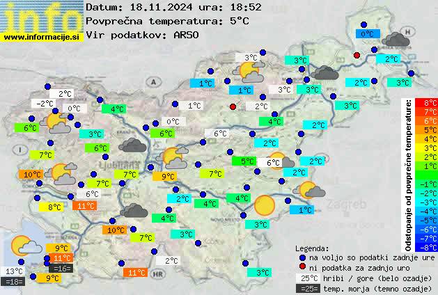 Trenutno vreme po Sloveniji