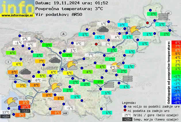 Trenutno vreme po Sloveniji