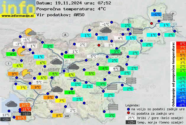 Trenutno vreme po Sloveniji