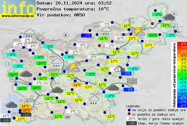 Trenutno vreme po Sloveniji