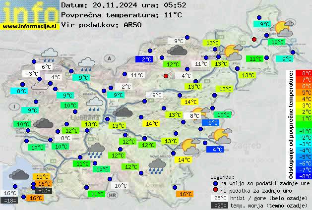 Trenutno vreme po Sloveniji