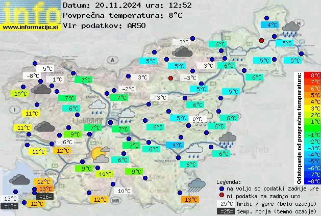 Trenutno vreme po Sloveniji