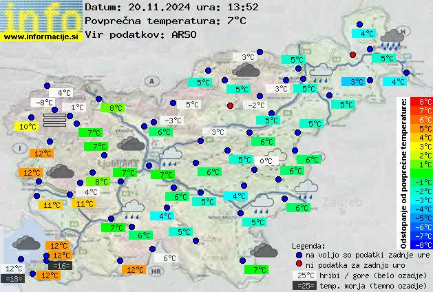 Trenutno vreme po Sloveniji