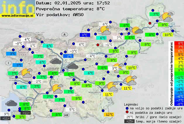 Trenutno vreme po Sloveniji