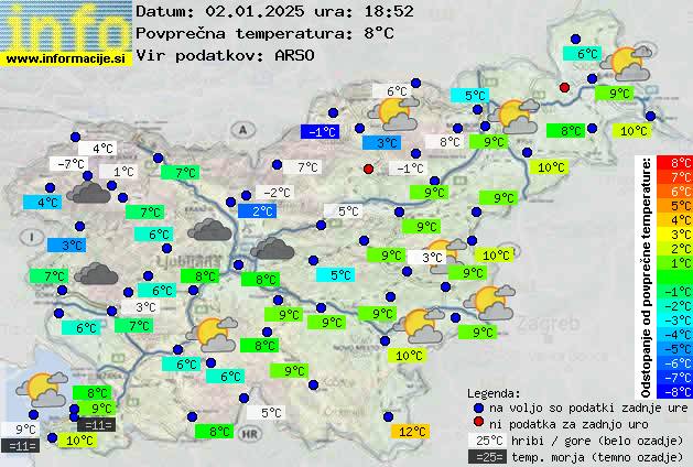 Trenutno vreme po Sloveniji