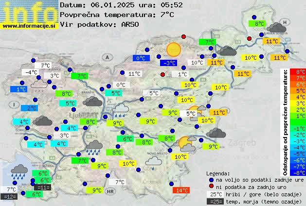 Trenutno vreme po Sloveniji