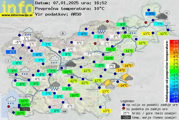 Trenutno vreme po Sloveniji