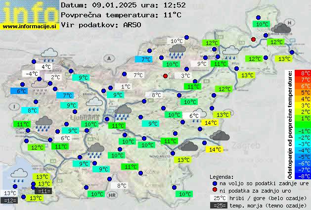 Trenutno vreme po Sloveniji