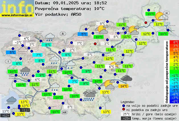 Trenutno vreme po Sloveniji