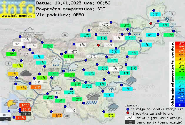 Trenutno vreme po Sloveniji