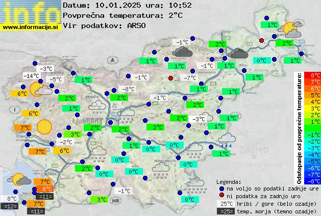 Trenutno vreme po Sloveniji