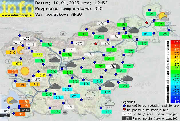 Trenutno vreme po Sloveniji