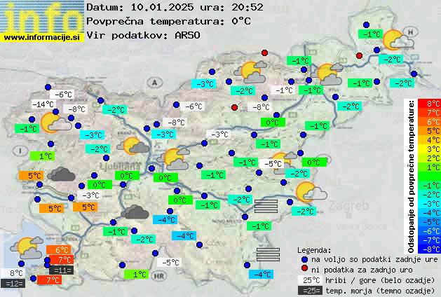 Trenutno vreme po Sloveniji