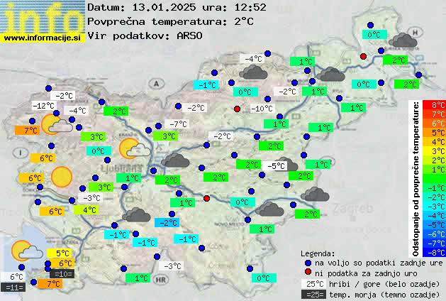 Trenutno vreme po Sloveniji