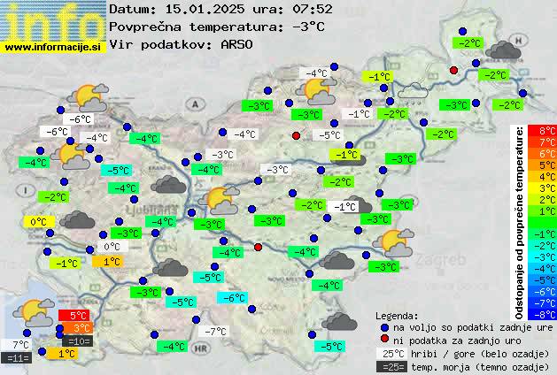 Trenutno vreme po Sloveniji