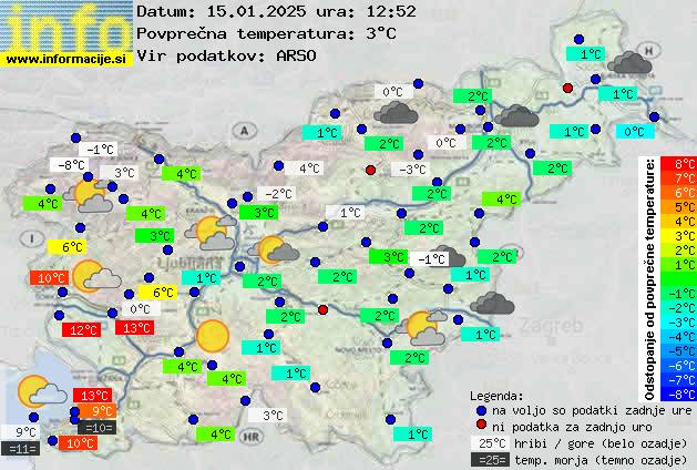 Trenutno vreme po Sloveniji