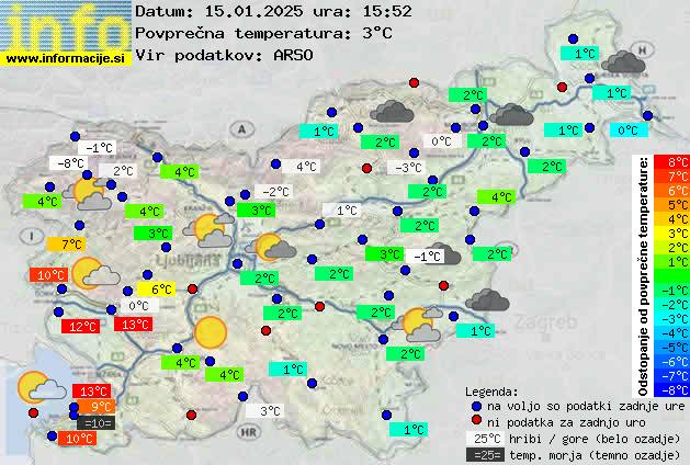 Trenutno vreme po Sloveniji