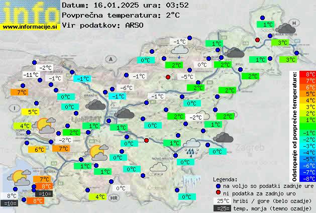 Trenutno vreme po Sloveniji