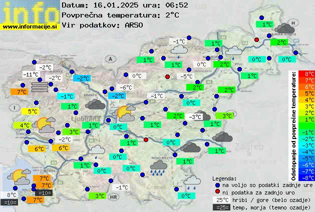 Trenutno vreme po Sloveniji