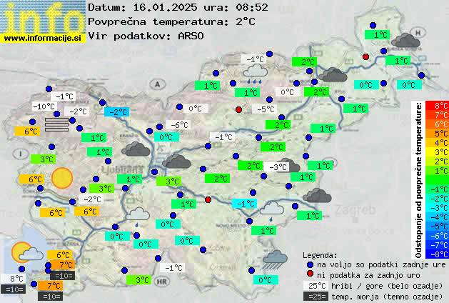 Trenutno vreme po Sloveniji