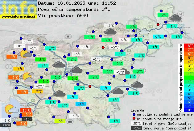 Trenutno vreme po Sloveniji