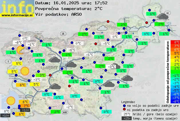 Trenutno vreme po Sloveniji