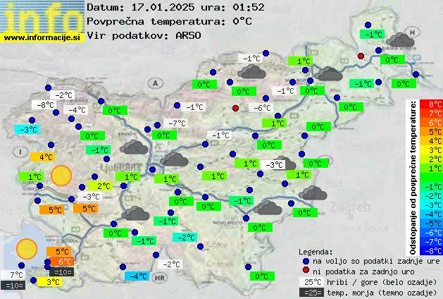 Trenutno vreme po Sloveniji