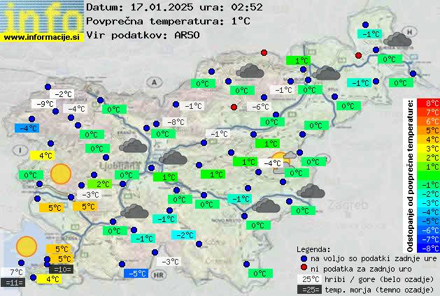 Trenutno vreme po Sloveniji