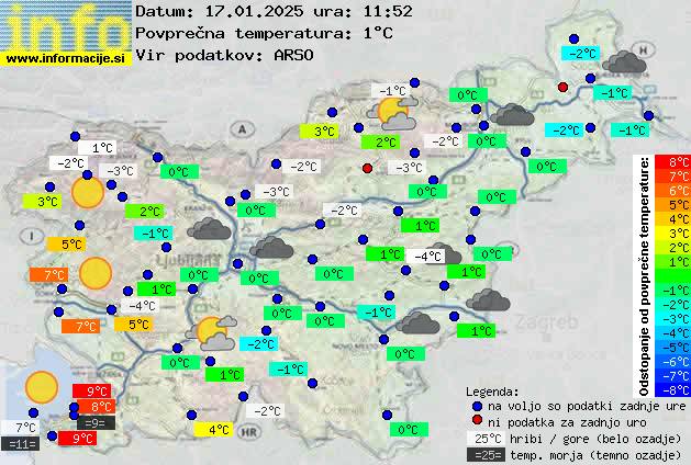 Trenutno vreme po Sloveniji