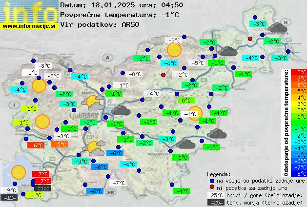 Trenutno vreme po Sloveniji