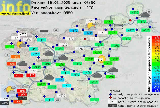 Trenutno vreme po Sloveniji