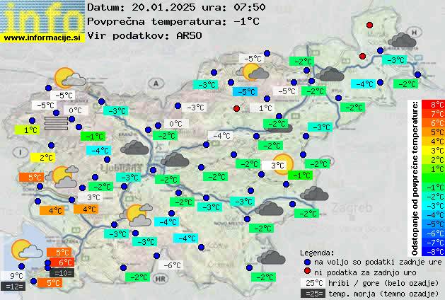 Trenutno vreme po Sloveniji