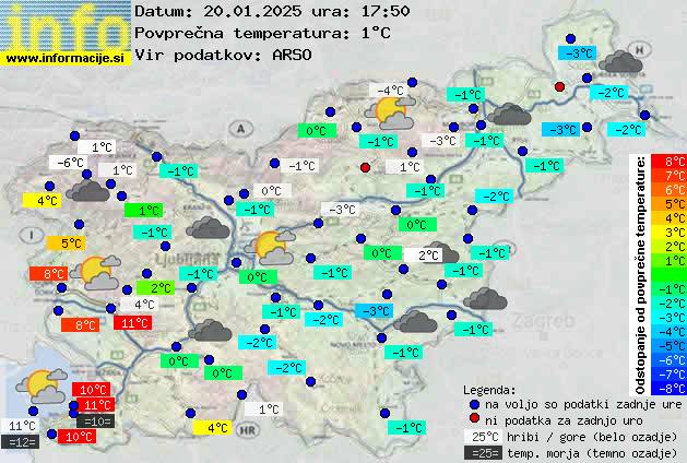 Trenutno vreme po Sloveniji