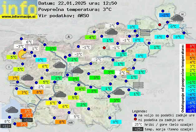 Trenutno vreme po Sloveniji