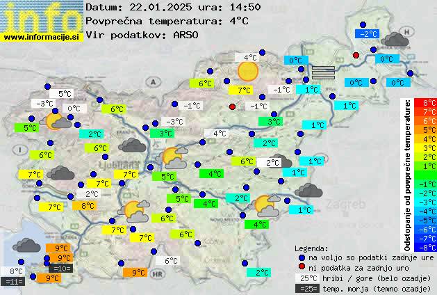 Trenutno vreme po Sloveniji