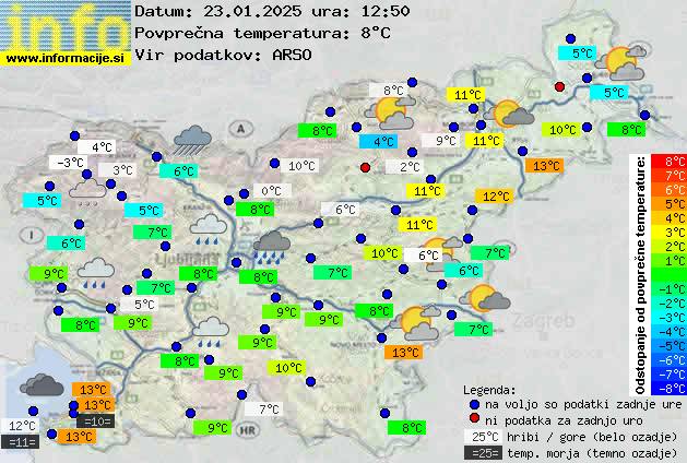 Trenutno vreme po Sloveniji