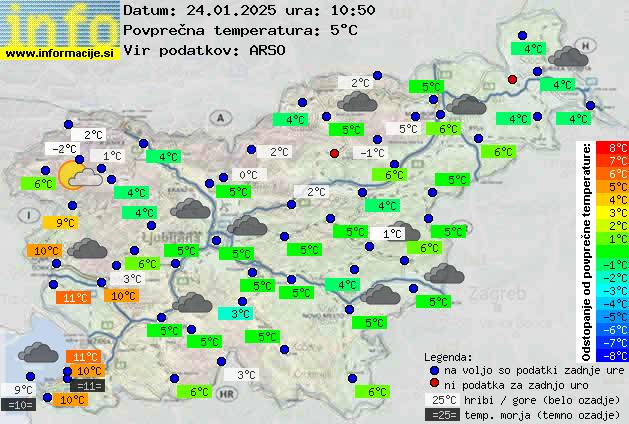 Trenutno vreme po Sloveniji