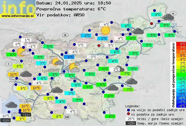 Trenutno vreme po Sloveniji