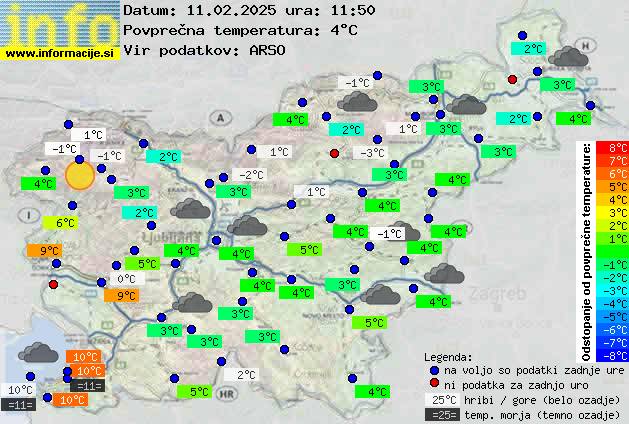 Trenutno vreme po Sloveniji