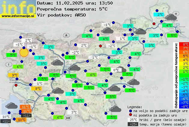 Trenutno vreme po Sloveniji