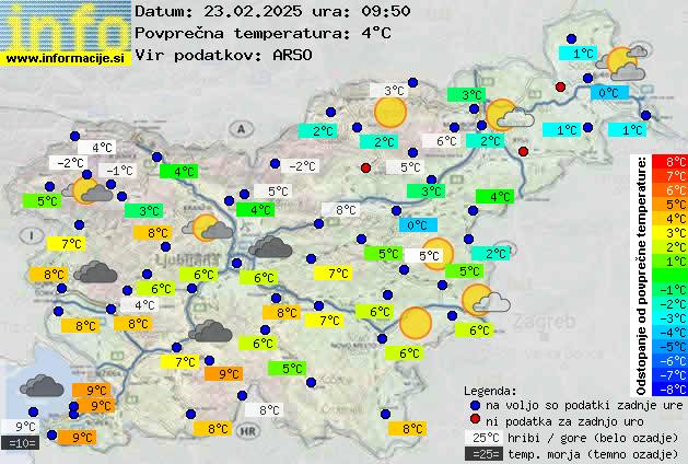 Trenutno vreme po Sloveniji