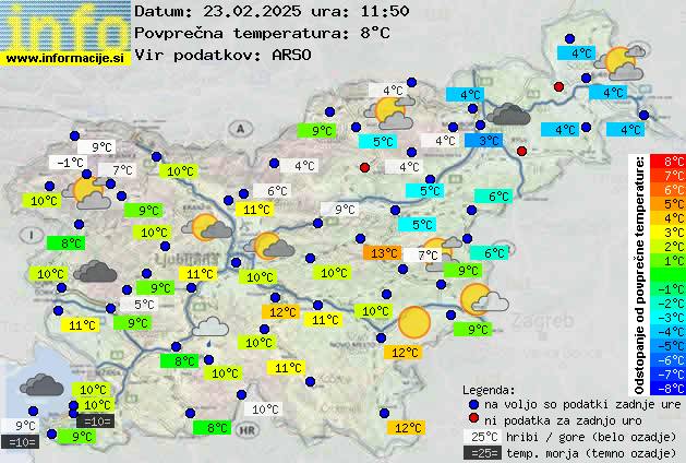 Trenutno vreme po Sloveniji