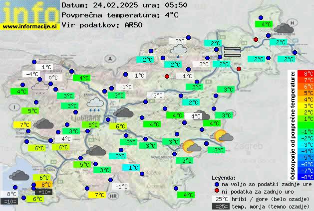 Trenutno vreme po Sloveniji