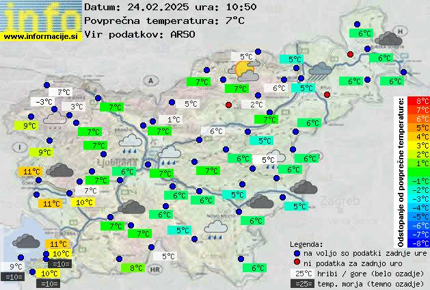 Trenutno vreme po Sloveniji