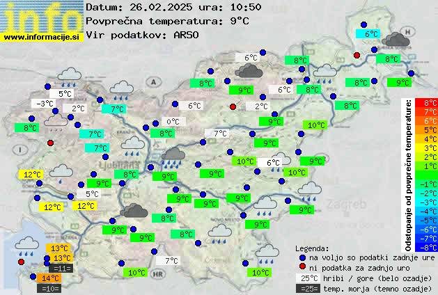 Trenutno vreme po Sloveniji