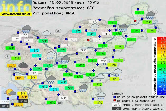 Trenutno vreme po Sloveniji