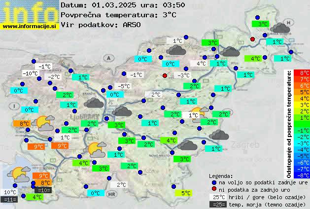 Trenutno vreme po Sloveniji