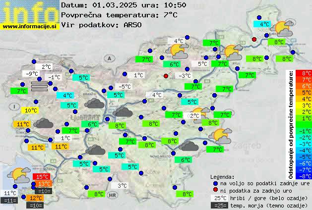 Trenutno vreme po Sloveniji